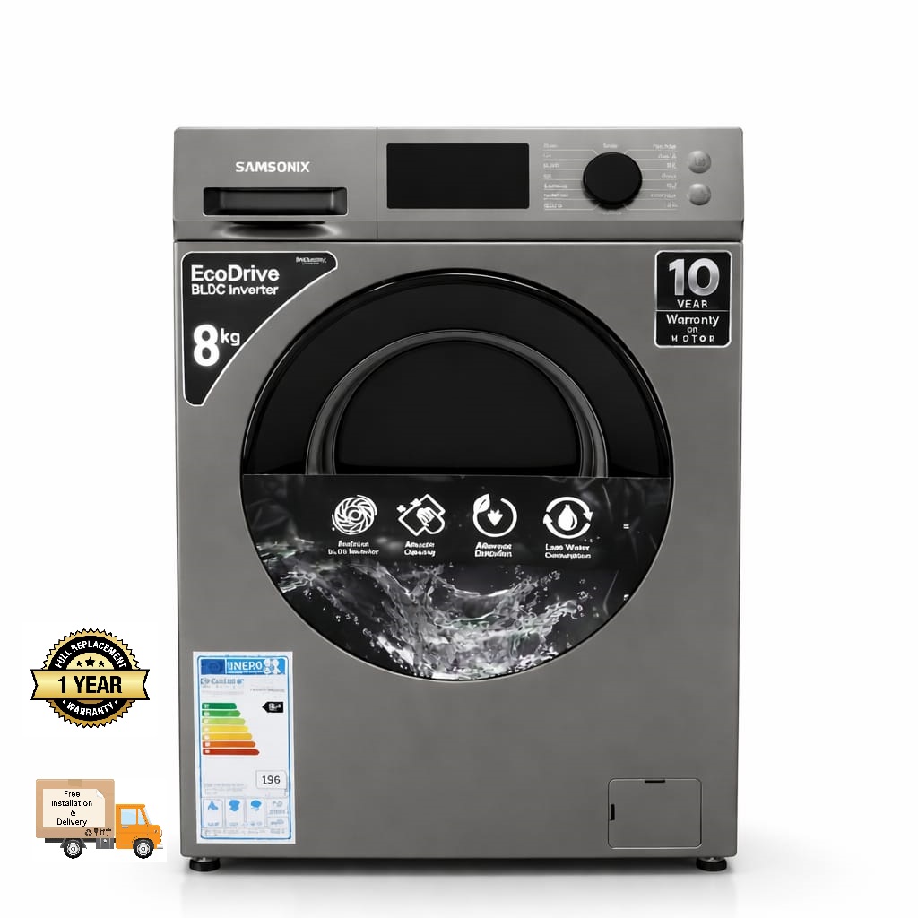 Samsonix 8 kg Fully Automatic Front Loading Washing machine SAM-FLWM08BL