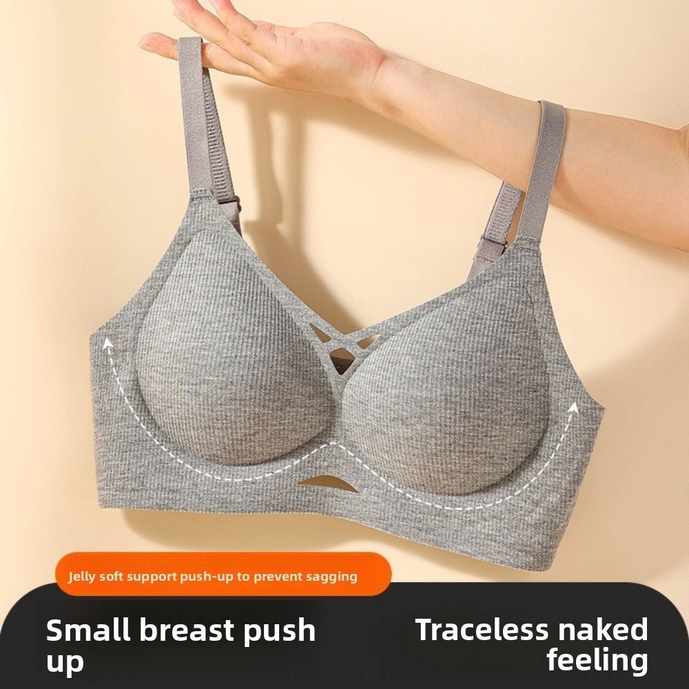 Soft Thin Close-fitting Wireless Deep V Bra Anti-sagging Shockproof Brassiere for Women Traceless Lingerie Seamless Bras Yoga