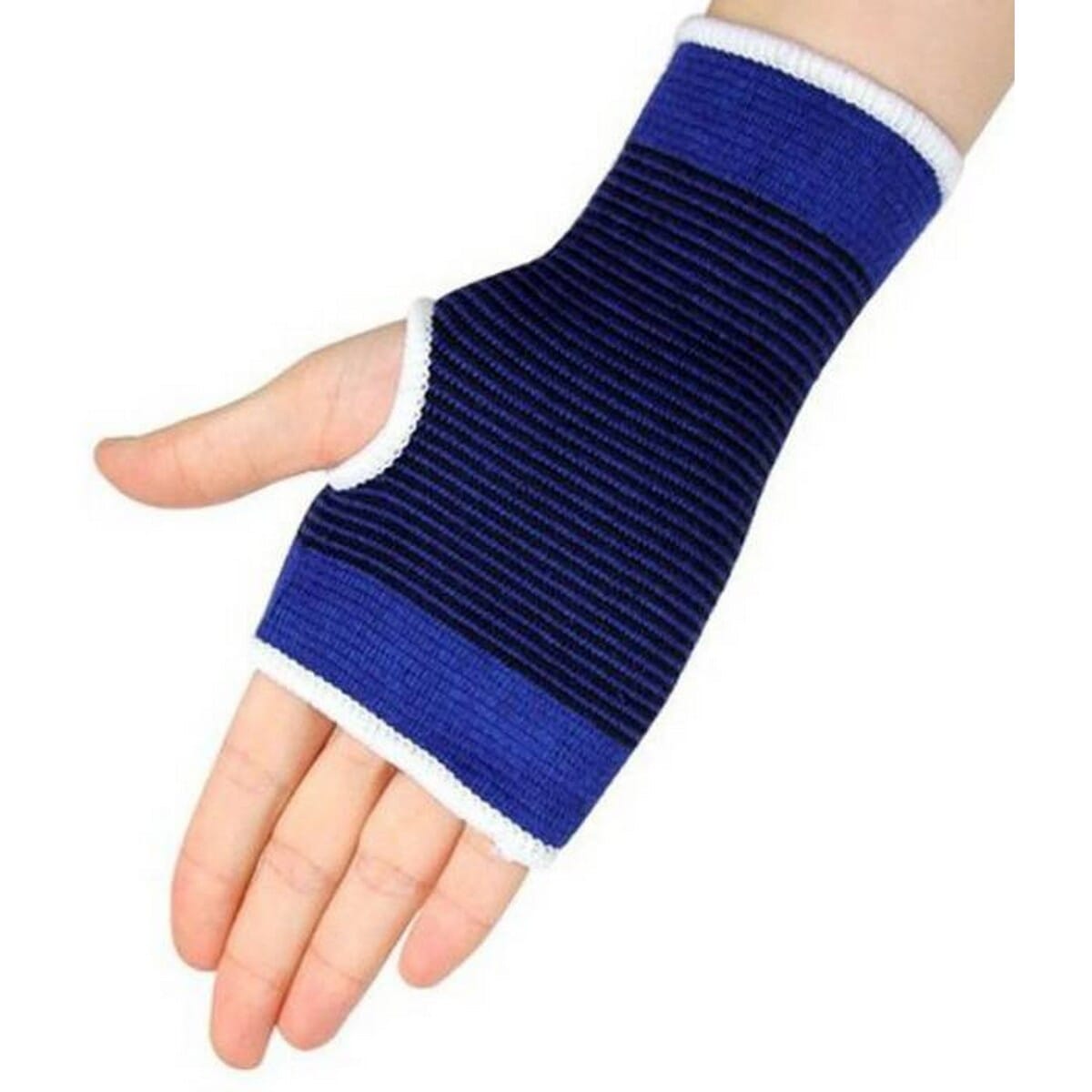 Elastic Palm Wrist Hand Grip Protector Brace Sleeve Support Glove (Blue, Free Size)