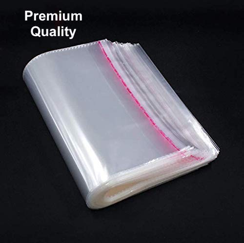 8x12 INCH Size (Pack of 50 Pcs) | Transparent Plastic Poly Bag Sealable | Used for Gift Packing,