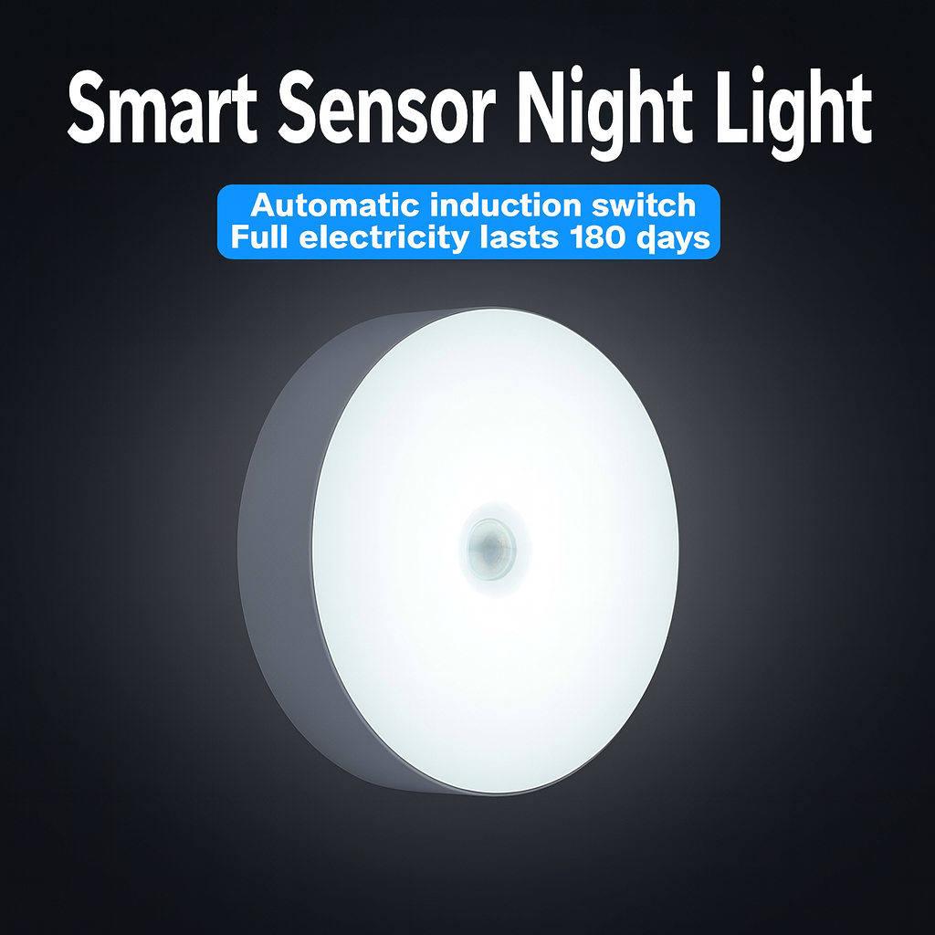 Rechargeable Motion Sensor LED Light | Wireless Battery-Powered Round Ceiling/Cabinet Lamp with USB Charging for Closet, Stairs, Hallway & Bedroom