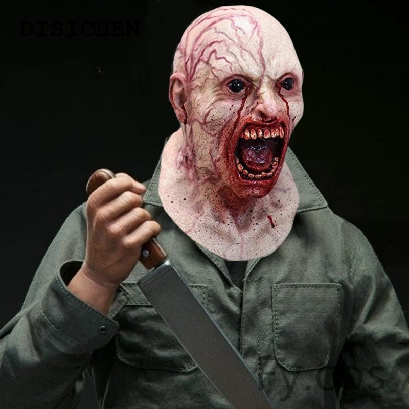 DISICHEN Hot Selling Halloween Costume Cosplay Scary Vampire Full Face Skull Mask Horror Movie Zombie Alien Infected Latex Headgear