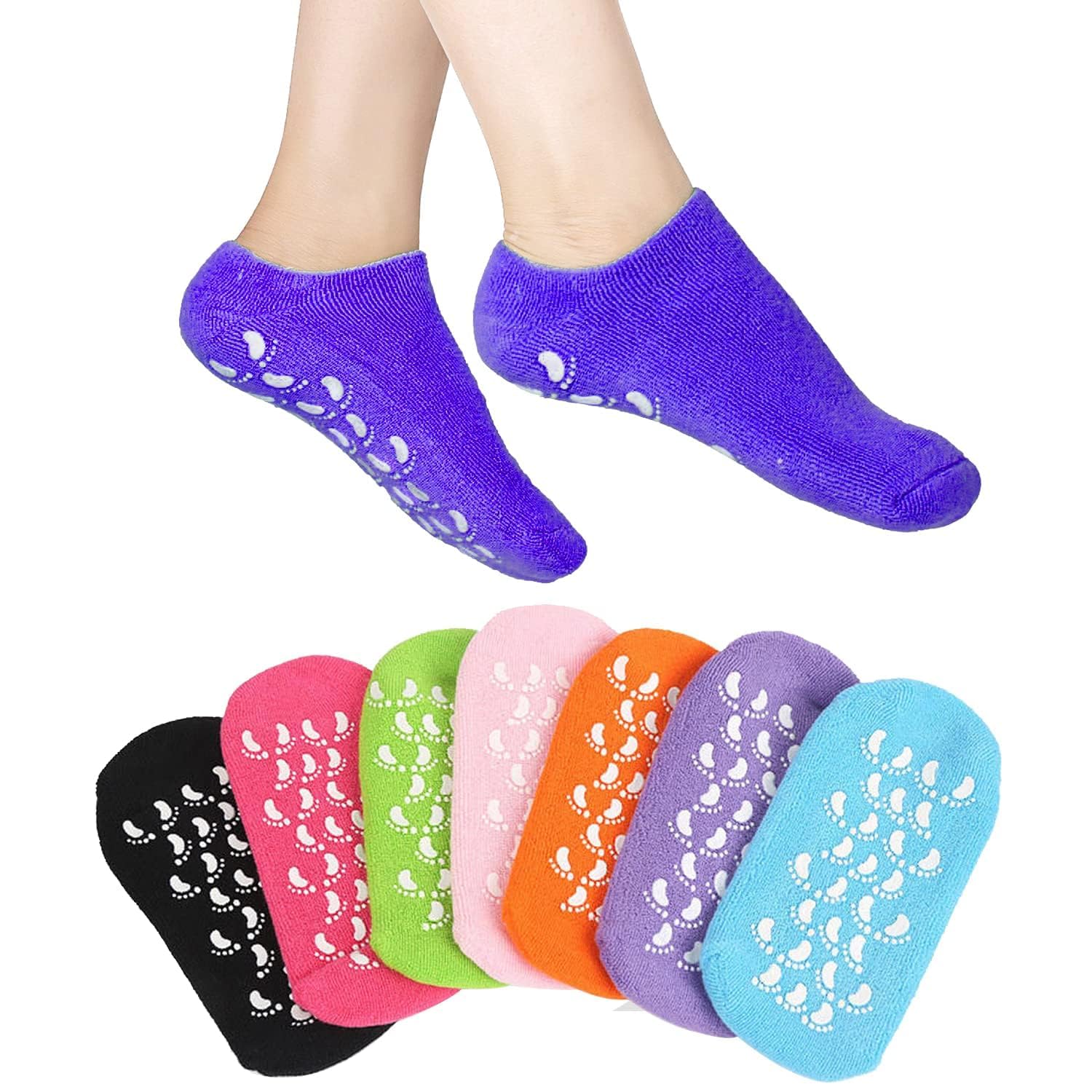 Comboo Set Moisturizing Silicone Spa Gel Socks And Gloves for Dry Cracked Feet And Hand(2 Pair)