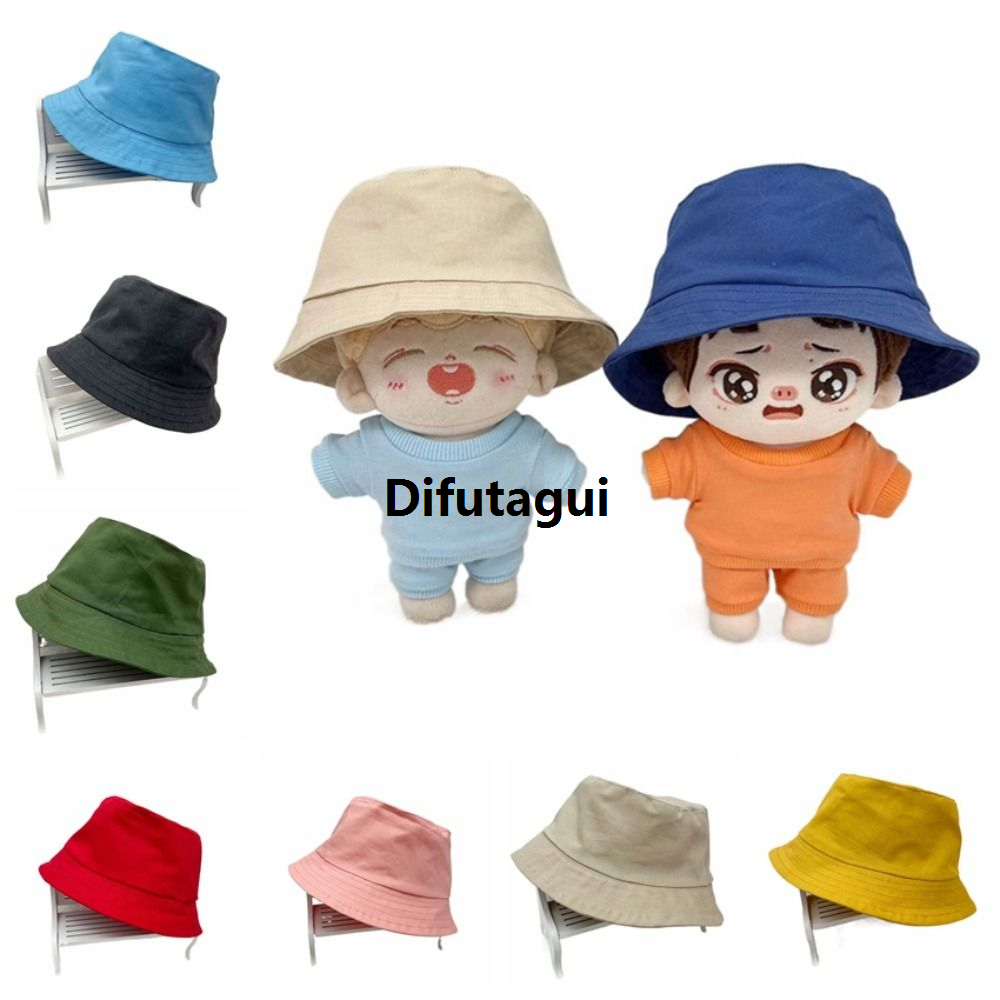 Difutagui Portable Toy Girl Panama Hat Cute Bucket Hat Mini Same Bucket Hat Doll Cotton Luxury 20cm Plush Doll Head Decoration 10cm Color Cute with Celebrity Style DIY Mini