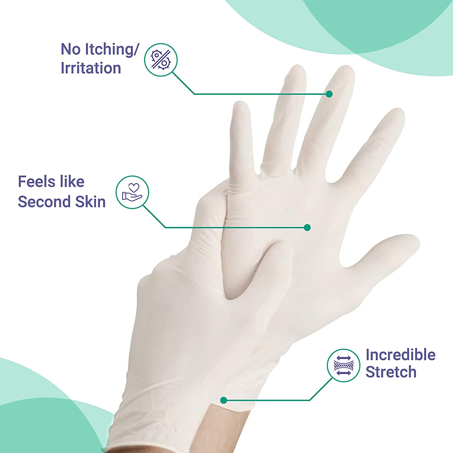 50 Pieces Of Latex Medical Examination Disposable Hand Gloves, Non Sterile And Less Powdered | 50 Piece Latex Gloves - Surgical Examination Gloves - Available In Small & Medium Size - 1 Box