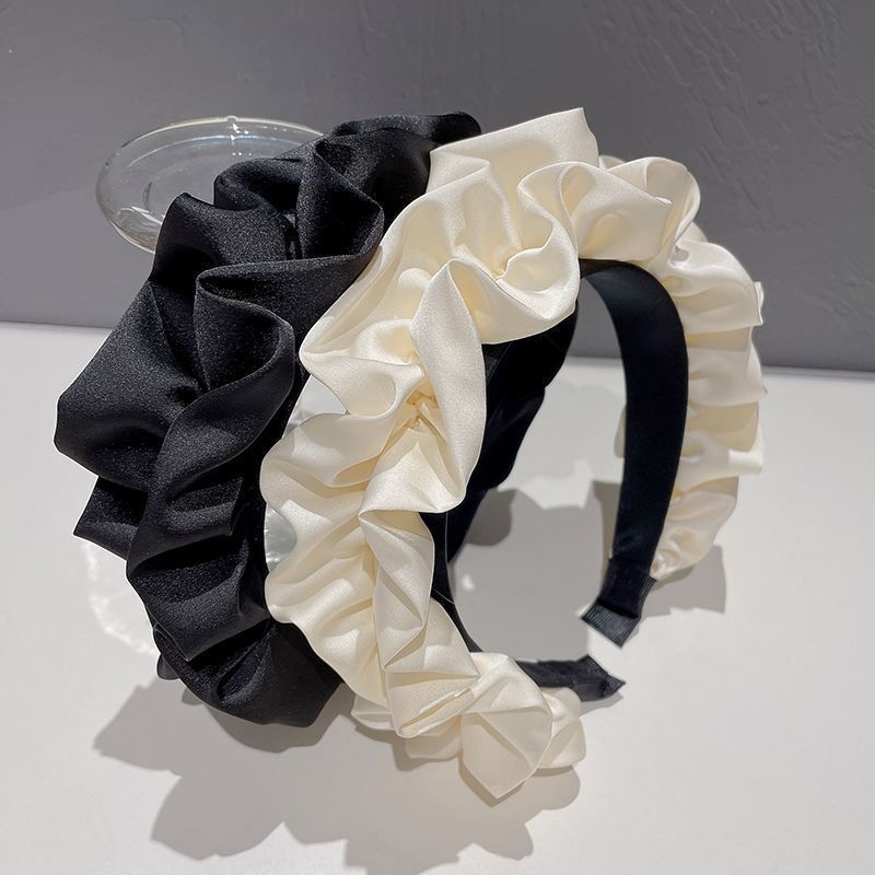 [ High Cranium ] High-End Headband for Women, High Crown, Ruched Headband, Vintage French Style, Internet Celebrity Hair Accessory 2022 New Year Hair Accessories