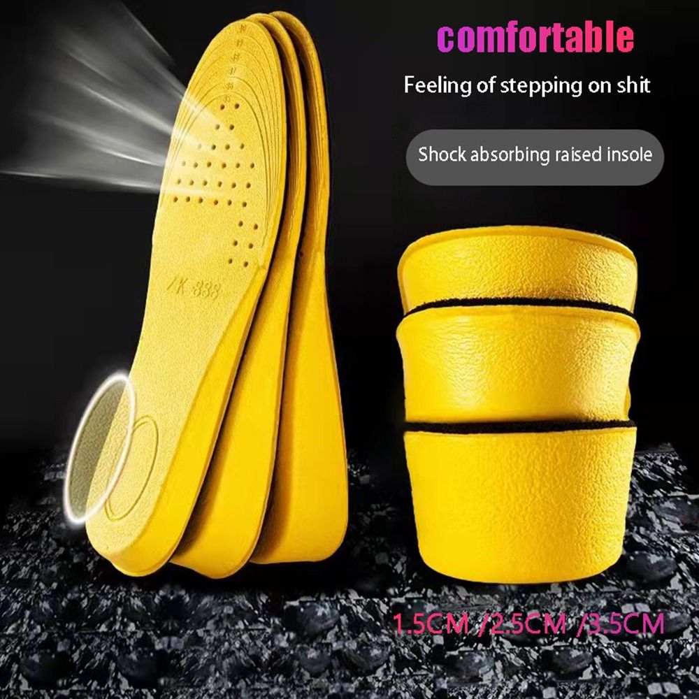 1 Pair Comfortable 1.5cm-3.5cm Deodorizing for Women Men Height Increase Insole Orthopedic Foot Pad Foot Care