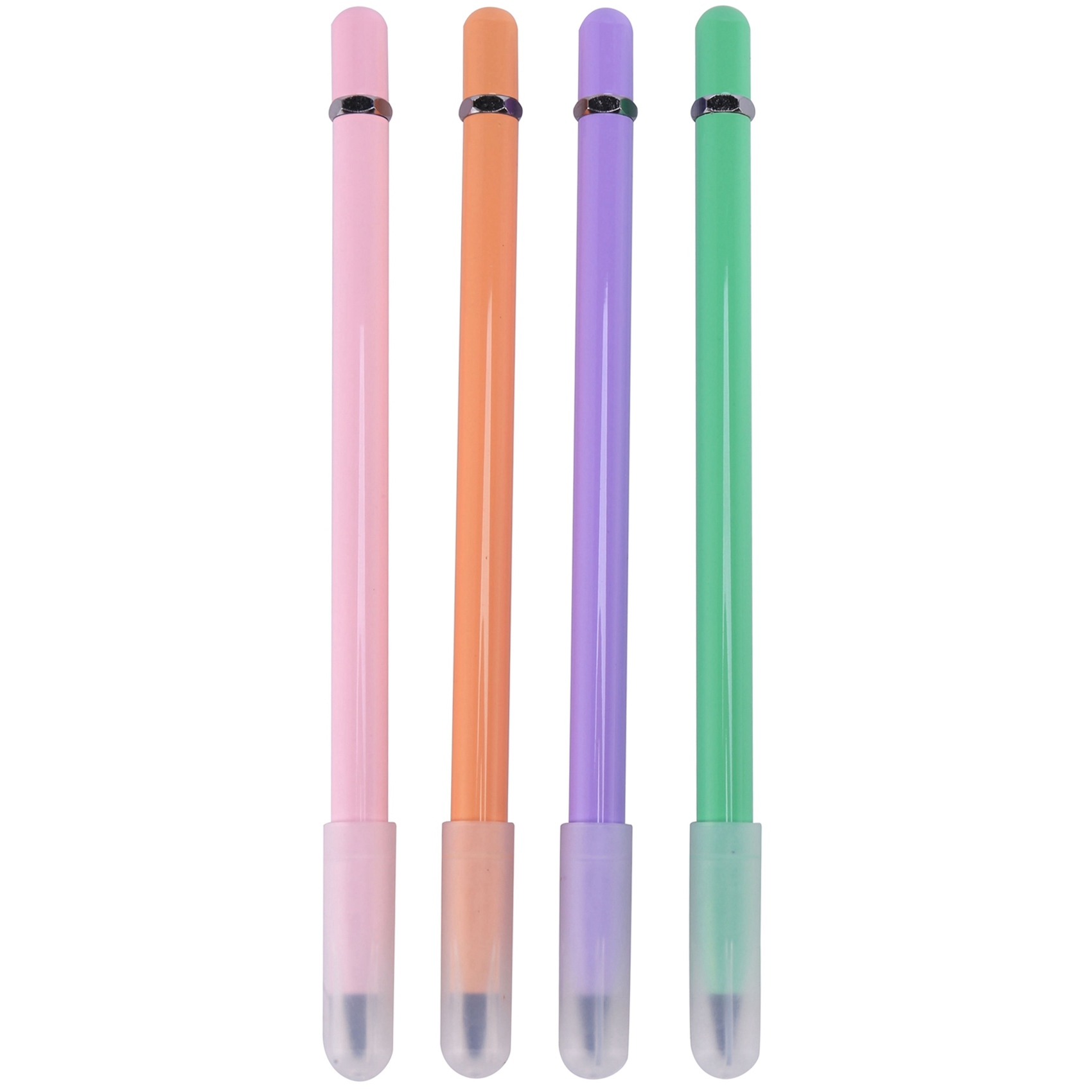 NAMUNY 4 Pieces Metal Inkless Pen Metal No Ink Pencil Infinite Metallic Write Pen Metallic Erasable Pen for Kids and Adults B