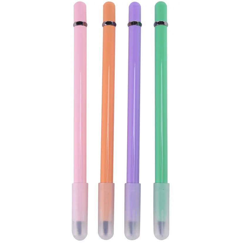 NAMUNY 4 Pieces Metal Inkless Pen Metal No Ink Pencil Infinite Metallic Write Pen Metallic Erasable Pen for Kids and Adults B