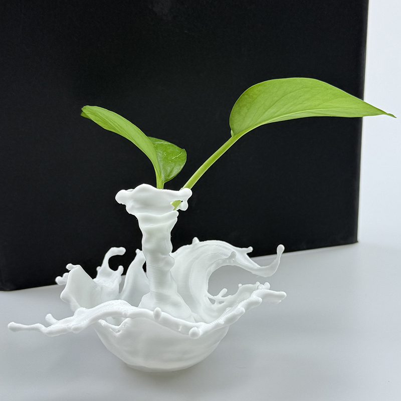 3D Printed Splashing Planter Pot White Vase Dry Flower Vasen Decorative Modern Minimalist Home Decoration Ornaments Props Fun Quirky Decorative Vase For Home Or Office Gifts CF8