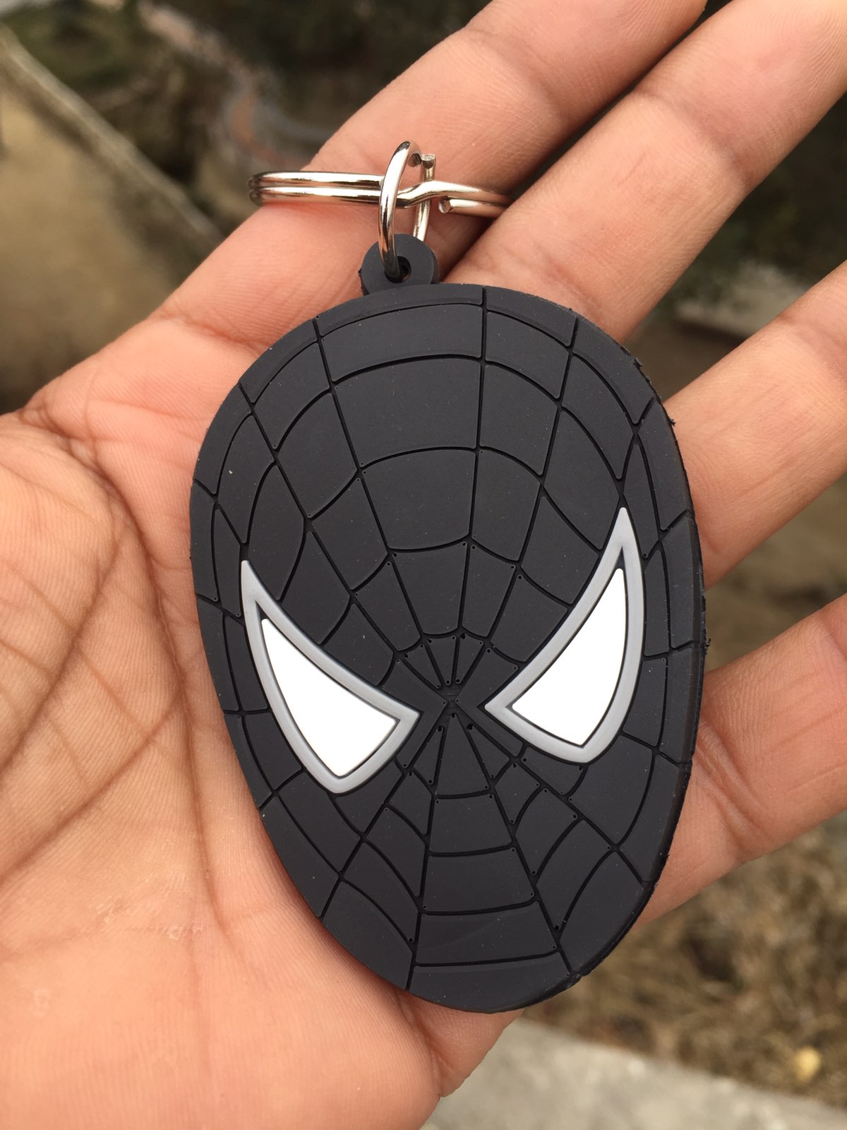 Spiderman Black Face Doubled Sided Rubber Key Chain