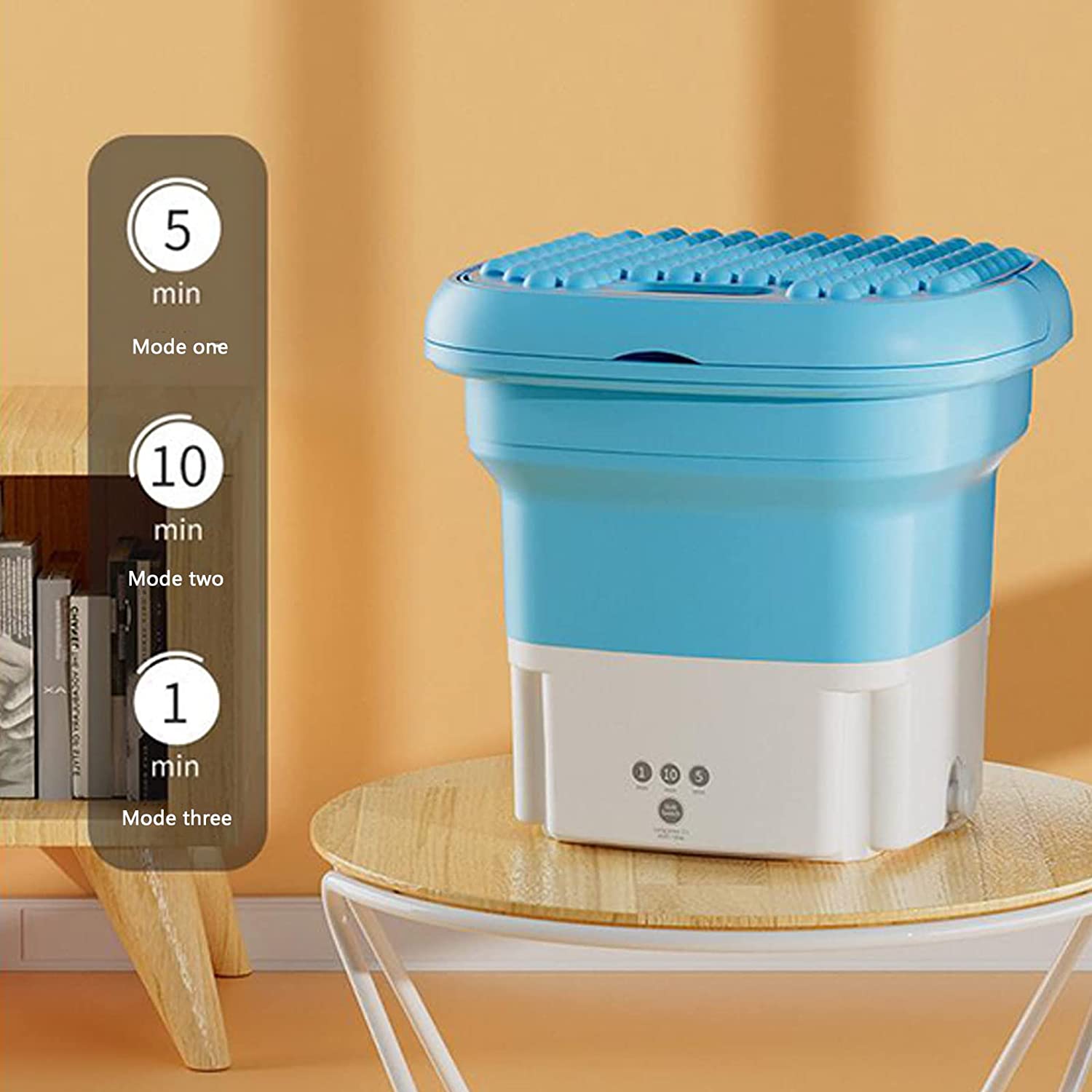 Portable Washing Machine Mini Foldable Washer with Spin Dryer Bucket