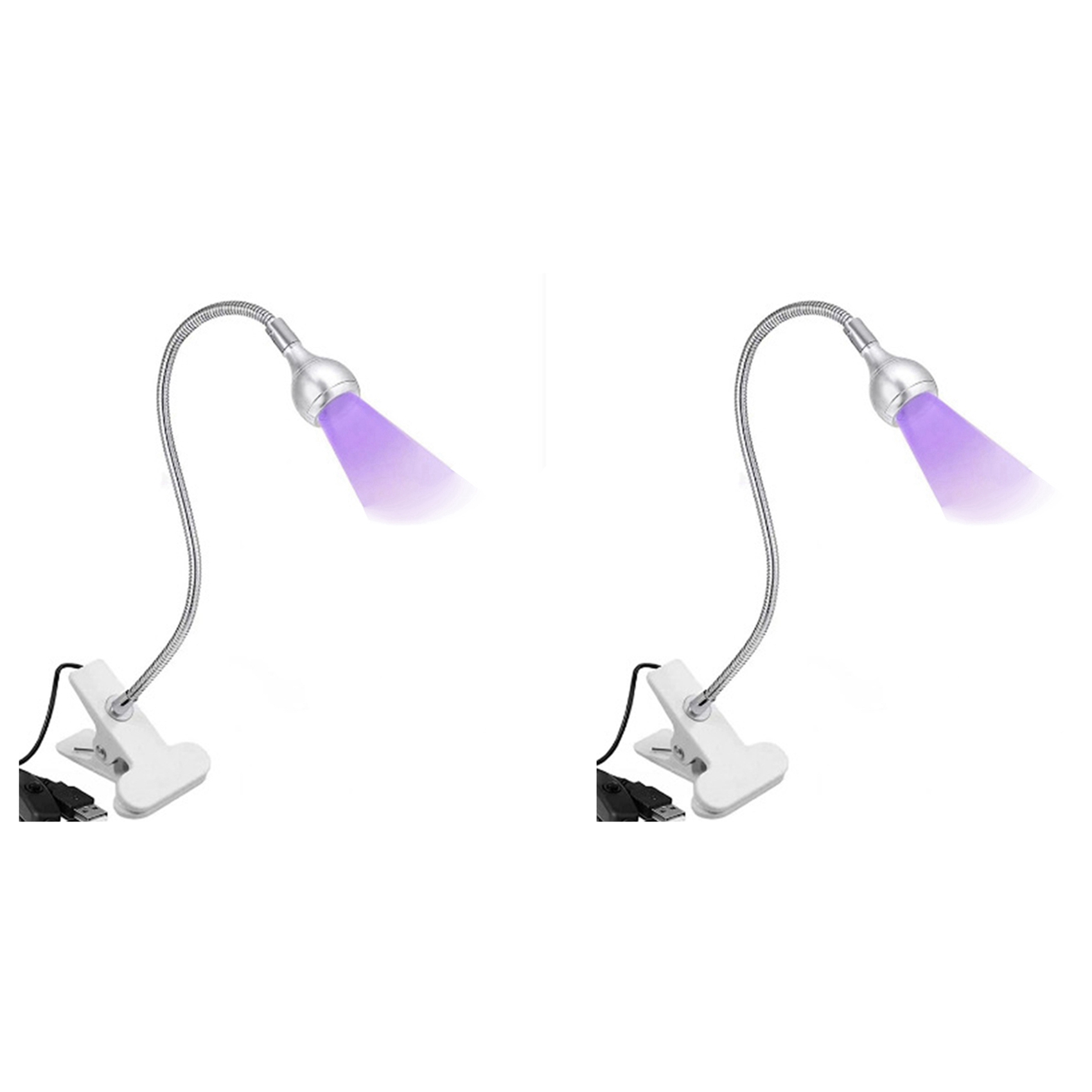 ARELENE 2X UV LED Nail Lamp - Mini LED Nail Lamp Gel X Lamp for Nails with Securing Clip Rotatable LED Light, Silver