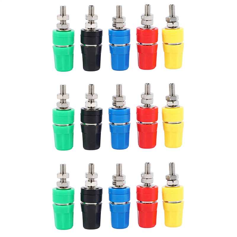 NAMUNY 50Pcs M4X36 Pure Copper Terminal 4Mm Banana Jack Socket 20A Binding Post Banana Plug Connector