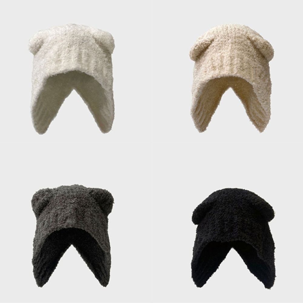 Couple Bear Ear Cute Knitted Hat Cold Cap Wool Hat Knitted
