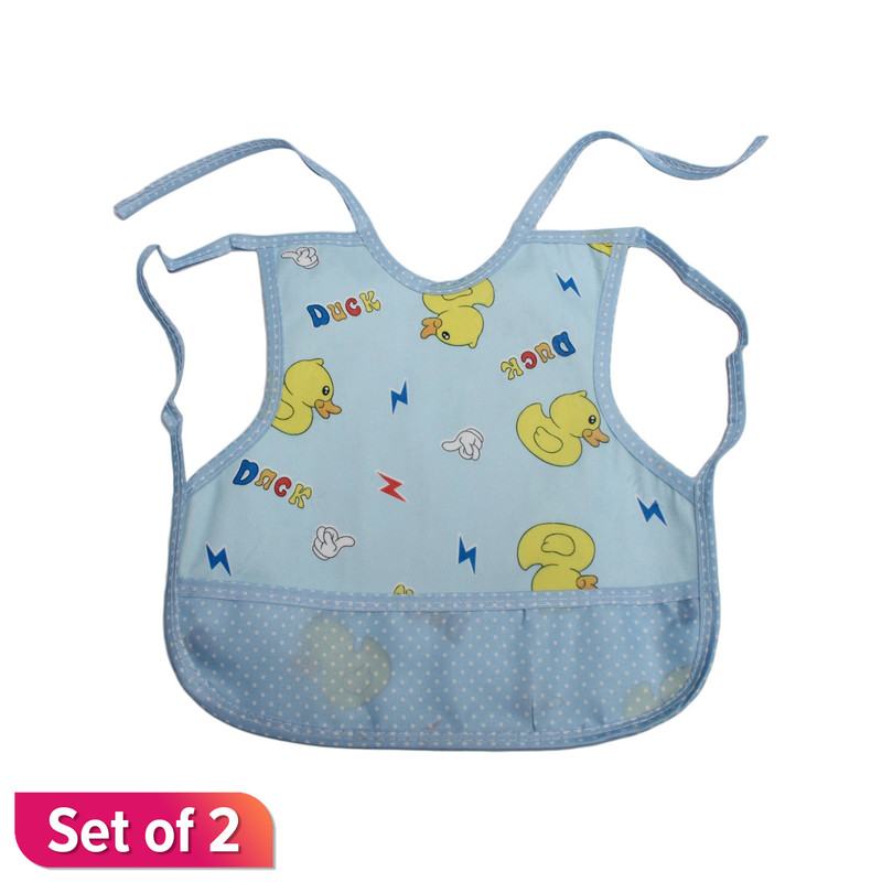 Yellow Cartoon Printed Baby Bibs Set of 2