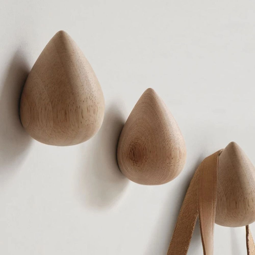 Decorative Multi-Purpose Wooden Wall Hooks Natural Wood Nordic Wall Coat Hook Rustic Style Solid Wood Hook Home Decor