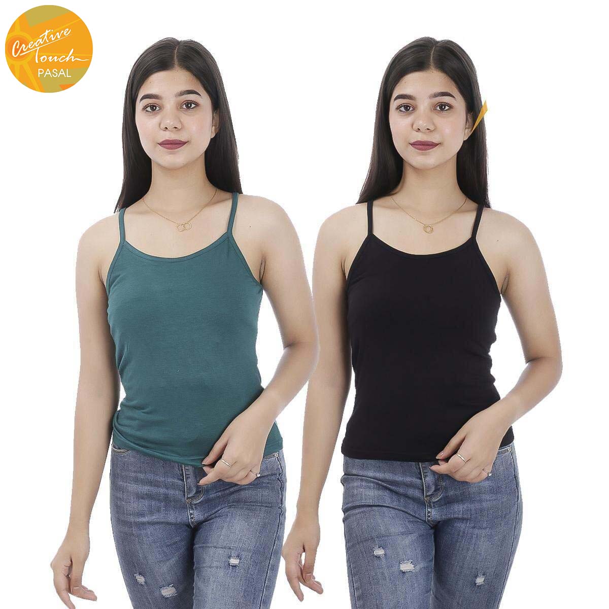 Creative Touch Fashion Pack of 2 Solid Camisole For Women - WTP4741