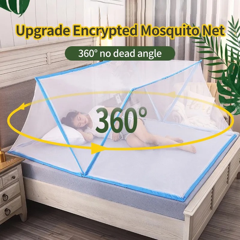 Portable Folding Mosquito Net Bed Canopy Camping Portable Travel Home Anti Mosquito Tent Children Adult Folding Mosquito Net Outdoor Bottomless Sleeping Bug Net