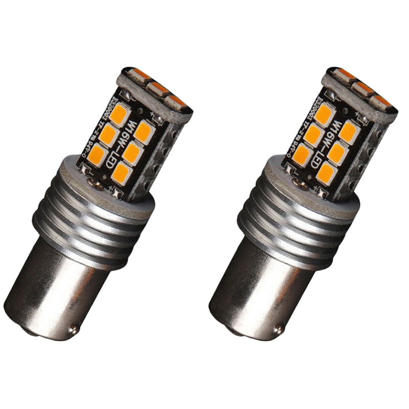 NAMUNY 2X Amber/Yellow 1156 Ba15S 2835 15W Error Free Car LED Turn Signal Light Bulbs