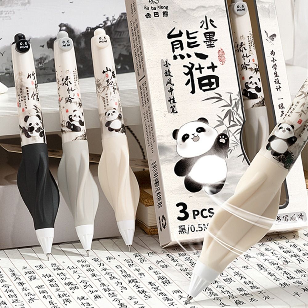 3PCS High Quality 0.5mm Black Ink Gel Pen CS Tip Quick Drying Ballpoint Pen Writing Tool Gift