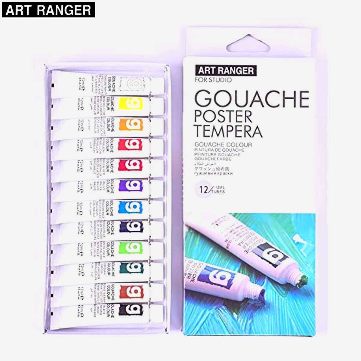 Art Ranger Artist Gouache Color Set 24 Tubes Each 12ML