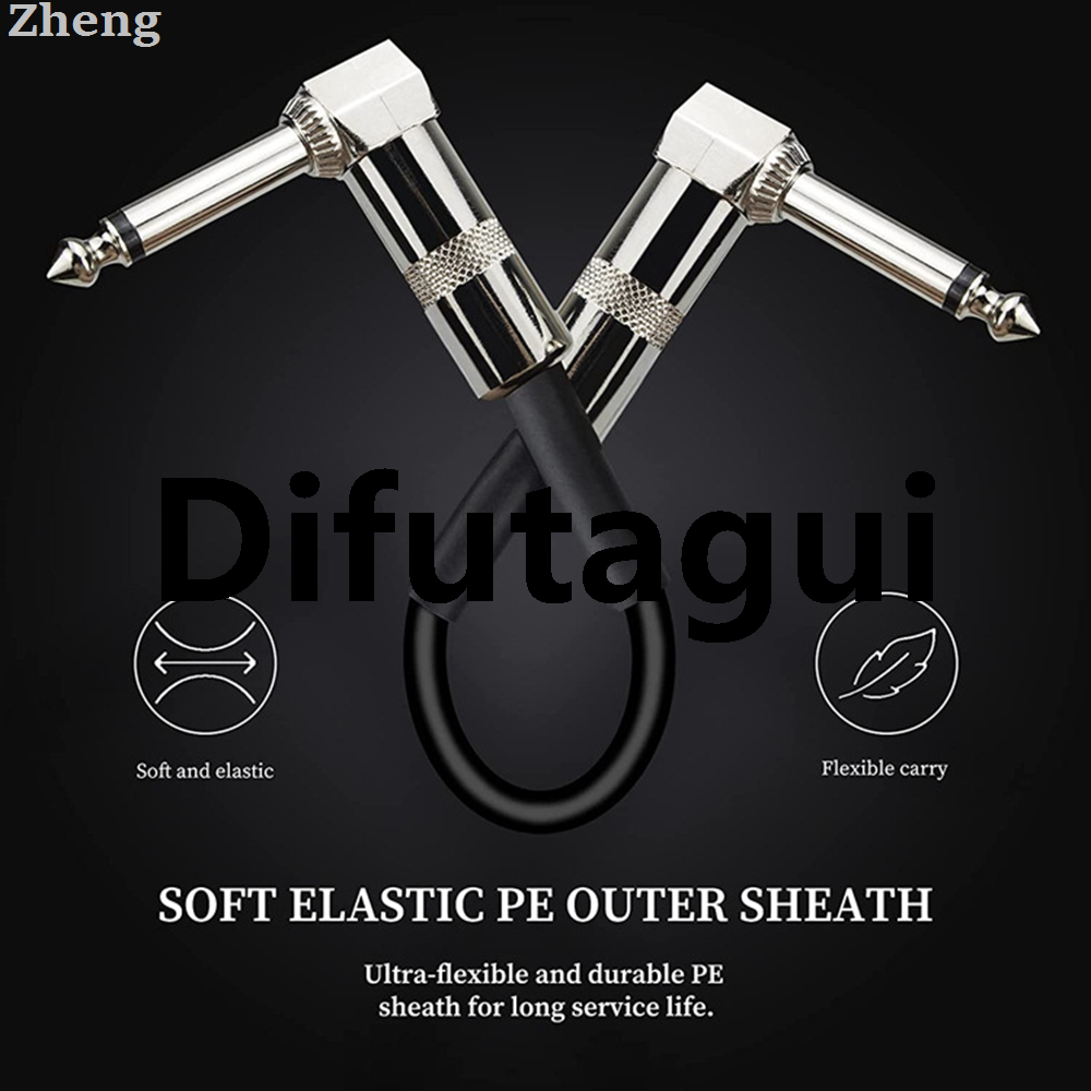 Difutagui Zheng Metal Jumper Flat 60cm-Connector Effect Guitar 24AWG Oxygen-Free Special 2025 Pedal 6.35mm Connecting Wire 10 Heads Copper Core Pieces