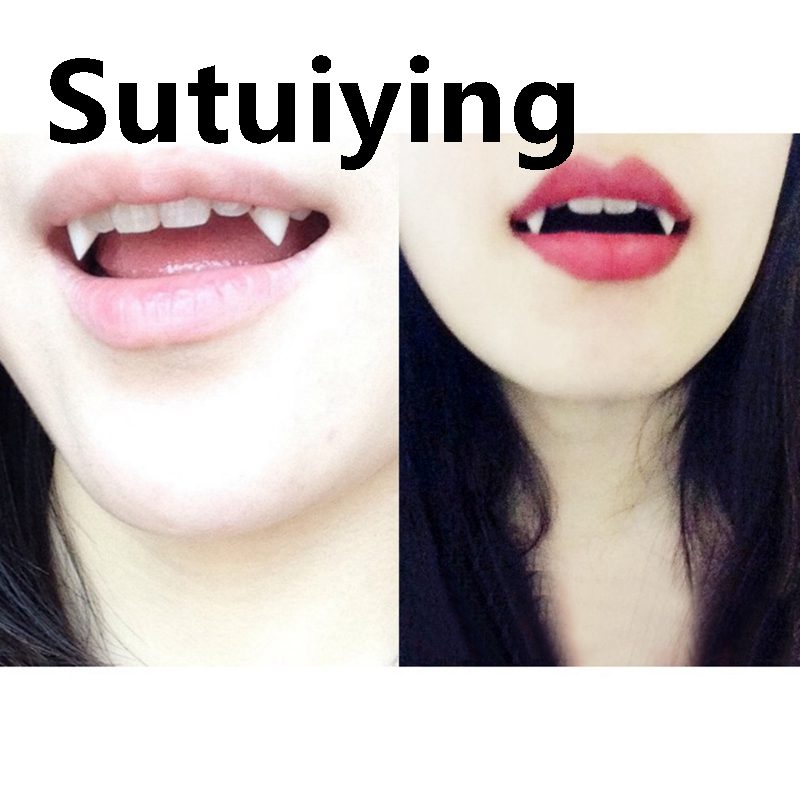 Sutuiying Halloween Vampire Teeth Fangs Dentures Prop Halloween party Costume New style DIY Cosplay Props Decoration False Teeth Makeup Decoration