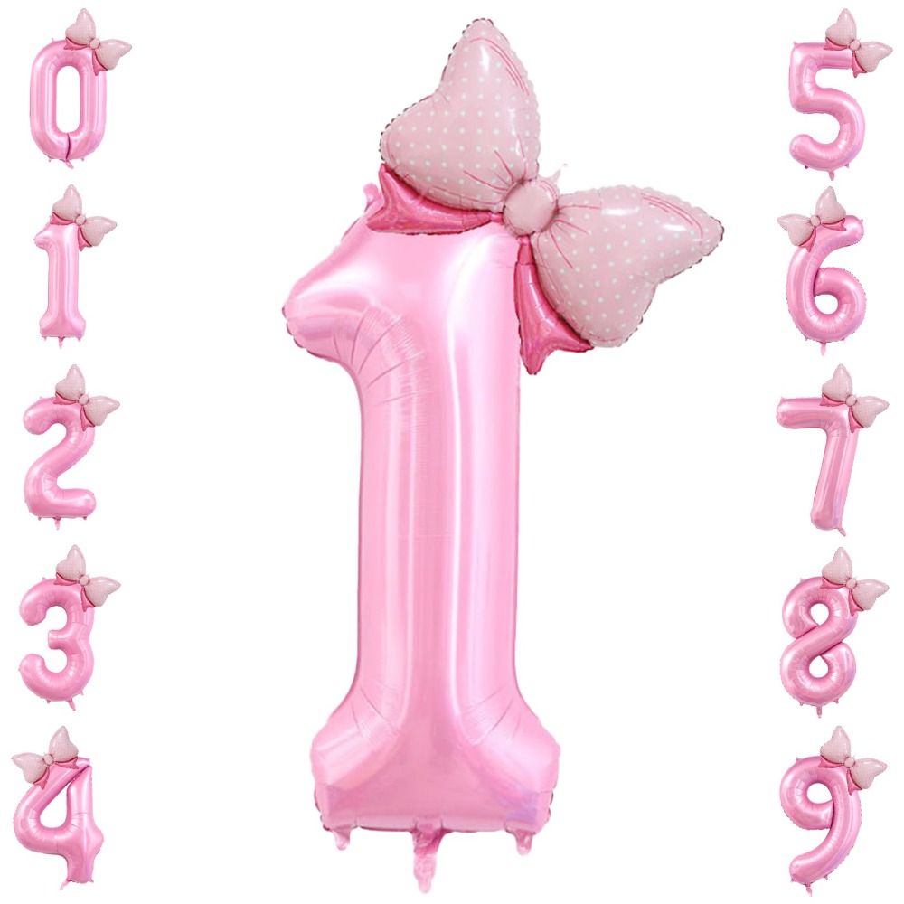 New 40 Inch Birthday Number Ballons Princess Birthday Girls Jumbo Number Balloon Wedding Party Ballons Pink Crown Balloons