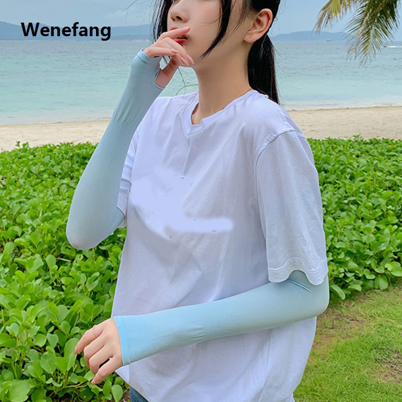 Wenefang Summer Sunscreen Arm Sleeves for Men Women Outdoor UV Protection Sleeves for Basketball Football Volleyball Cycling
