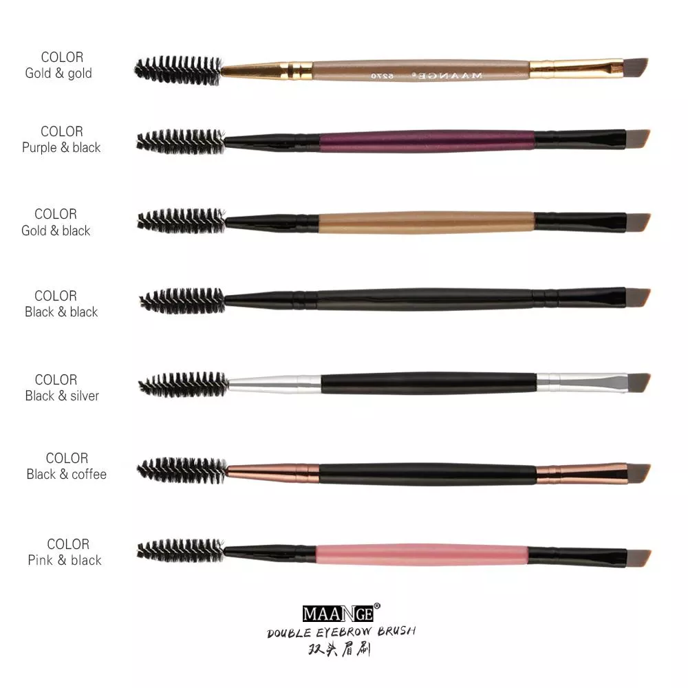 MAANGE 1PC Double Sided Eyebrow Flat Angled Brush MAG5270-1