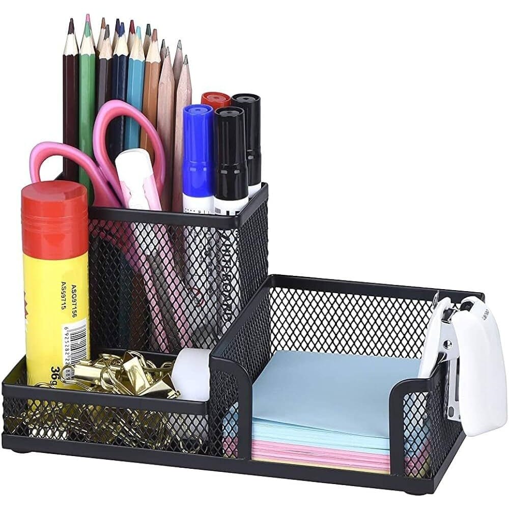 Comix Metal Pen Stand/ Desk Organizer 3 compartments