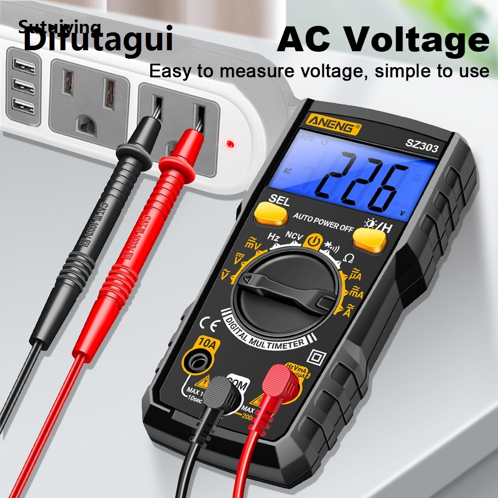 Difutagui Fifty percent discount Sutuiying Digital Multimeter High Precision AC/DC Voltmeter Ammeter Volt Amp Luxury Ohm Meter Professional Multifunction Tester Electrician Meter