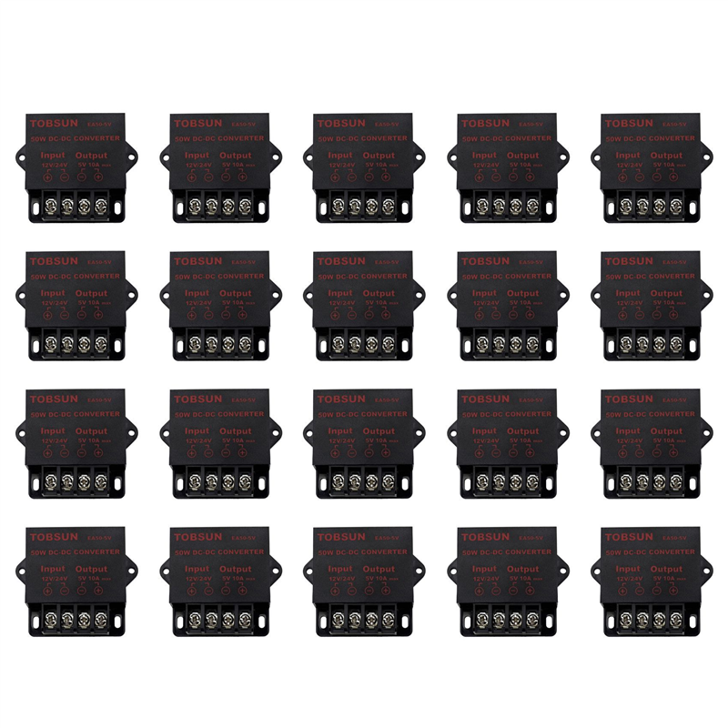 20X 24V/12V to 5V 10A 50W Car LED Advertising Screen Supply Converter DC Transformer