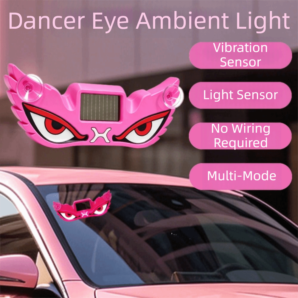 New Wireless Solar Powered Demon Eye Car Light Suction Cup Dynamic Display Smart LED Lights Vibration Lights on Cool EYE Ambient Lights