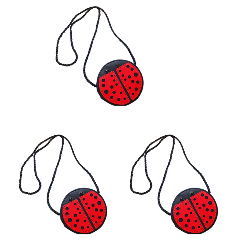 ARELENE 3X Ladybug Cute Children's Shoulder Bag Personality Wild Purse Mini Accessories Bag
