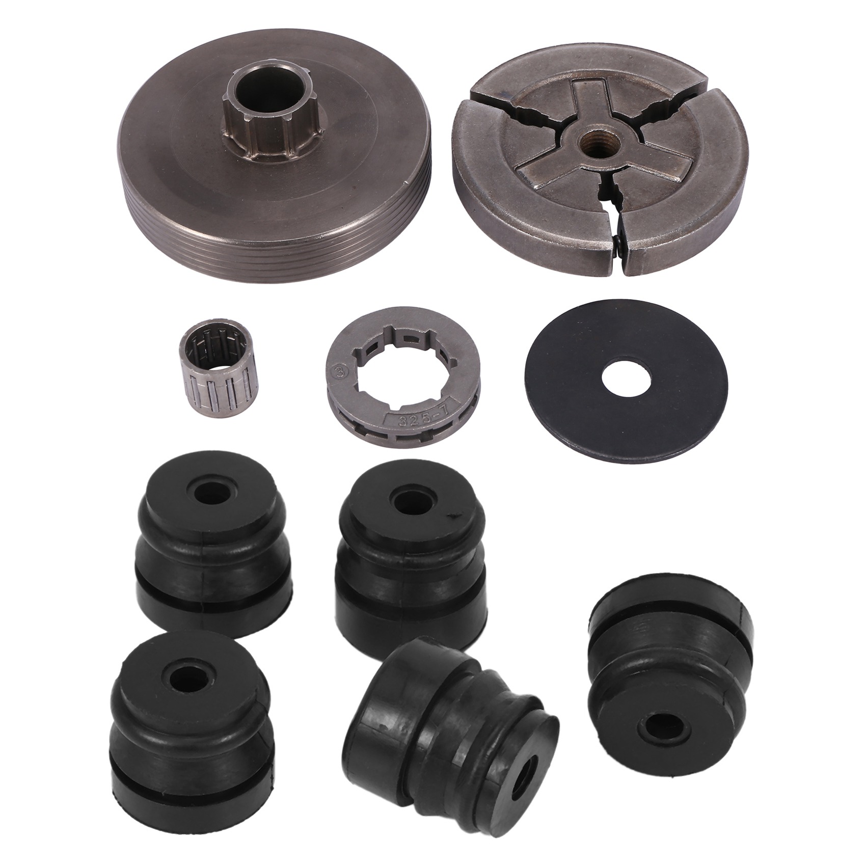 NAMUNY 1 Set Clutch Drum Clutch Sprocket Rim Needle Bearing & 1 Set AV Buffer Shock Mounting Daper Annular Buffer