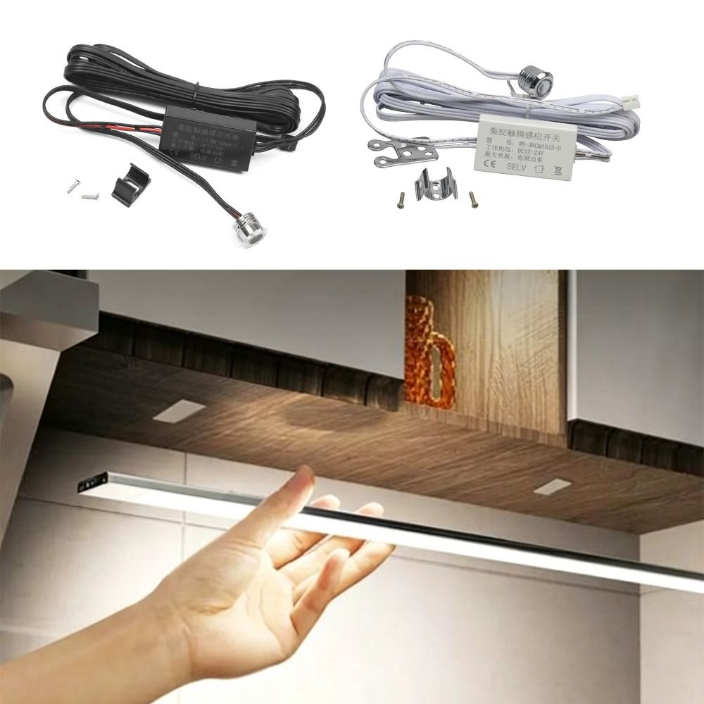 Smart 12-24V Touch Dimmer Switch Stepless Low Voltage Touch Sensor Concealed Install Dimming Switches Cabinets