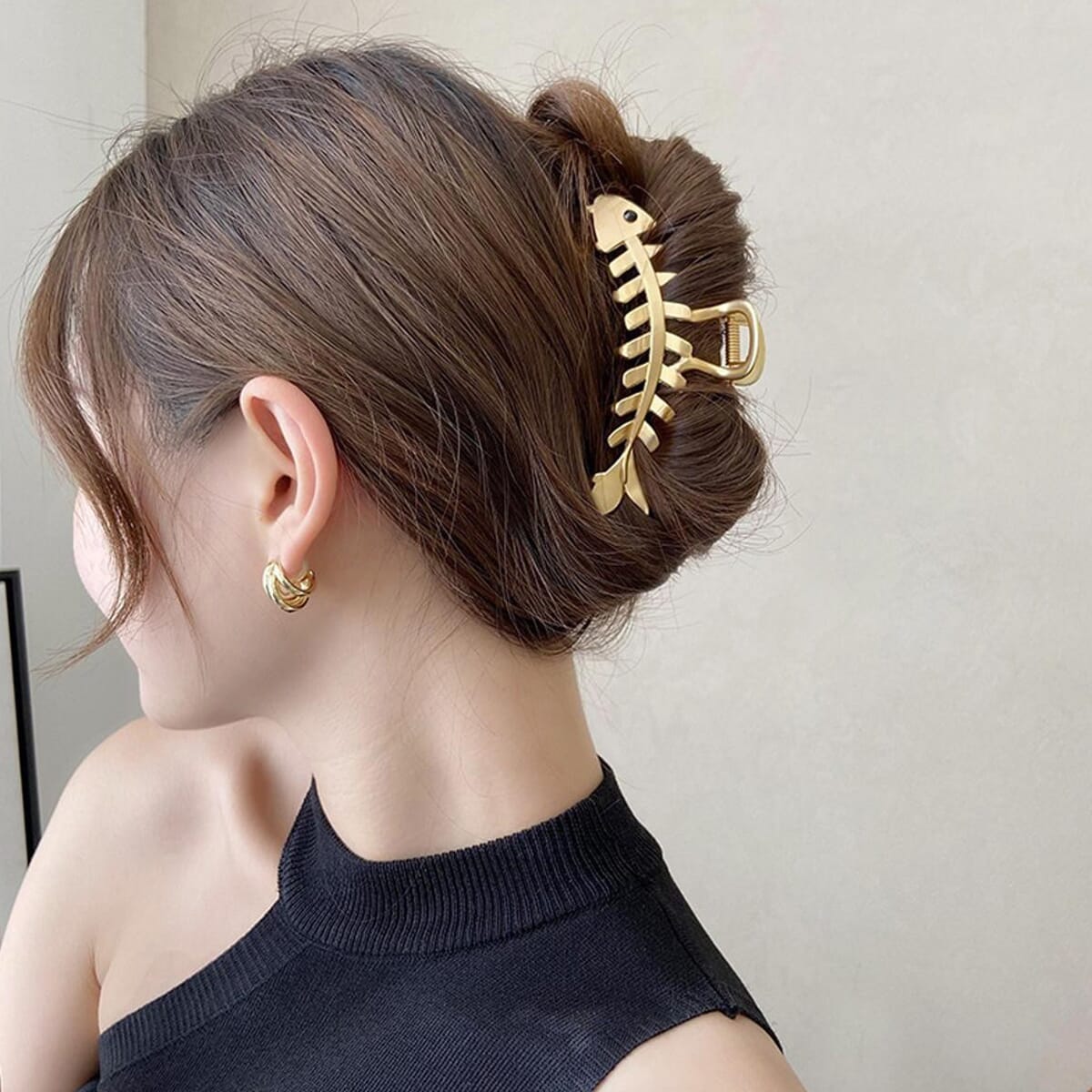 1Pc Fishbone Shark Clip Hair Claw Clip Accessories Ins New Girls