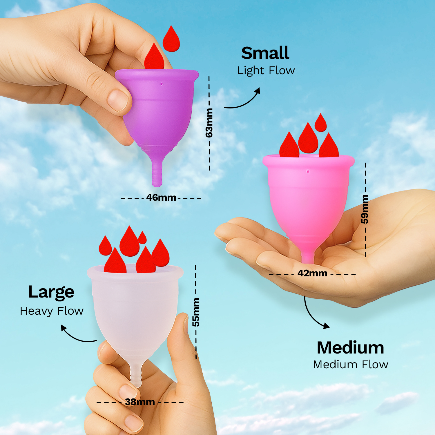 Pee Safe Reusable Menstrual Cup for Women - Medical Grade Silicone Period Cup