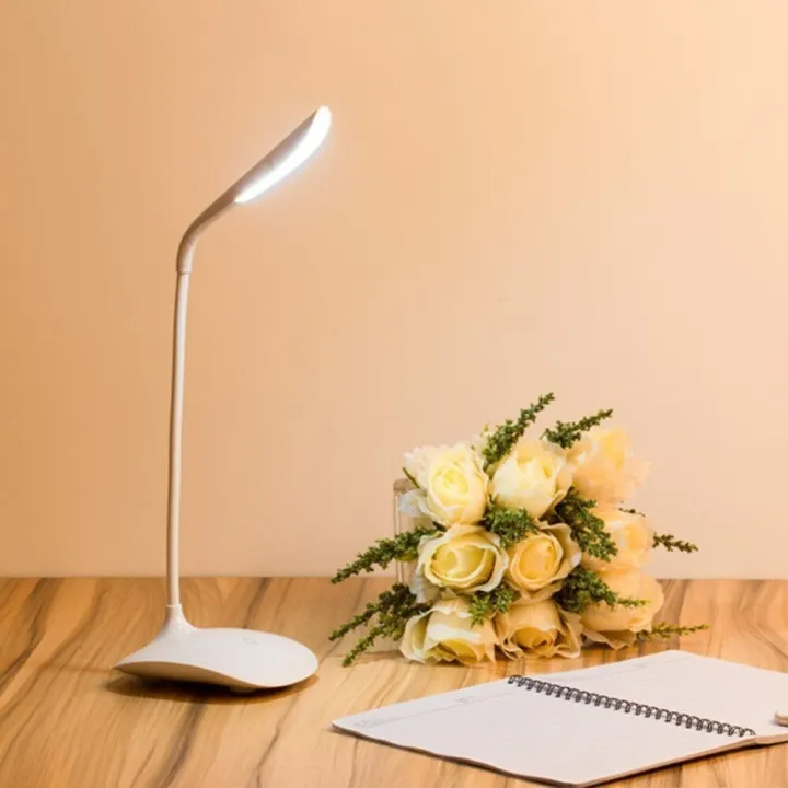 LED Desk Lamp Modern Stylish USB Port with Third Gear Touch Control LED Eye Lamp Brightness Adjustable Gooseneck