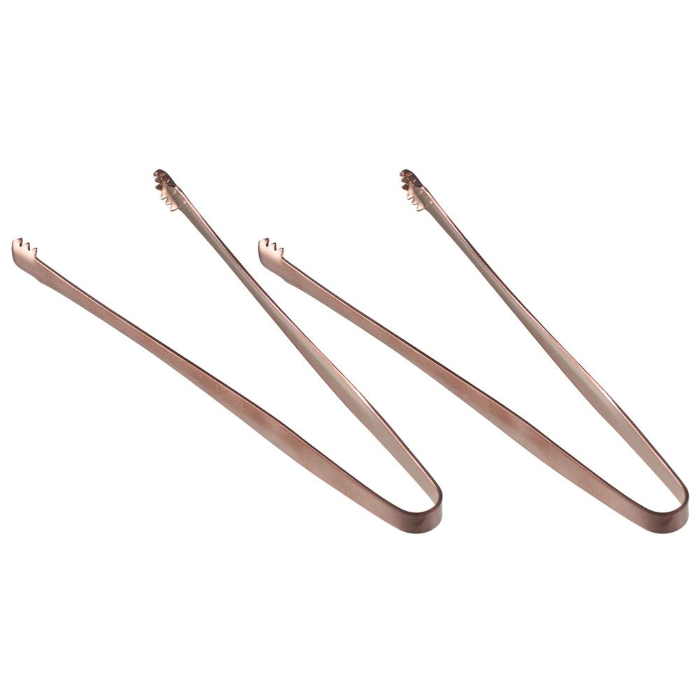 2 Pcs New 201 Stainless Steel Ice Tongs Long Handle with Teeth Small Metal Tongs Multi-purpose Food Tongs Home Kitchen
