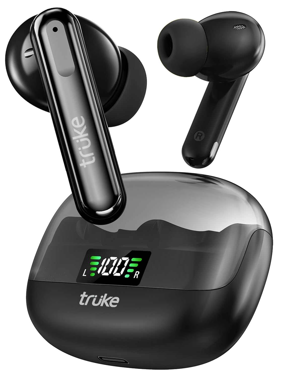 truke Newly Launched Buds Vibe True Wireless in Ear Earbuds with 35dB Real ANC + Quad Mic ENC, 13mm Big Speaker, 4 EQ Modes, 48H Playtime, Fast Charge, 40ms Low Latency, AAC Codec, BT5.3, IPX5(Yellow)