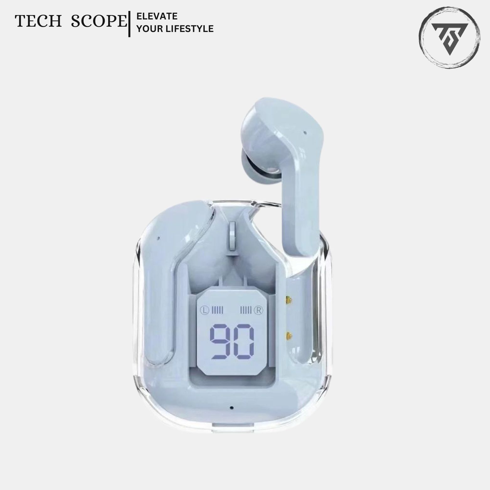 Tech-Scope TP-7 Wireless Earbuds With Transparent Design And Multi-Colour Available