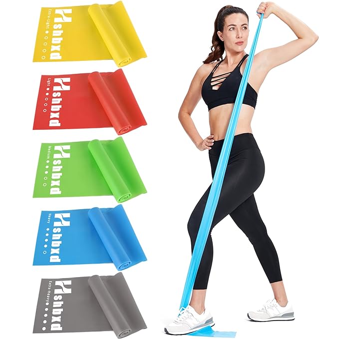 Thera band Resistance Band, Professional Latex Elastic Bands, Core Exercise, Physical Therapy, Lower Pilates, at-Home Workouts, & Rehab-Fitness Bands for Yoga and Stretching therabands (Heavy-Purple)