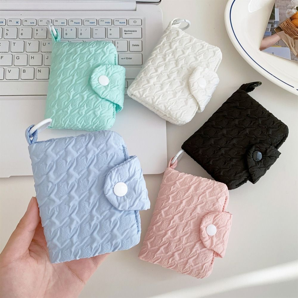 Fashion Canvas Candy Color Coin Purse Bubble Cloth Mini Cash Wallet Multifunctional Zipper Purse Cloth Envelope Wallets Women