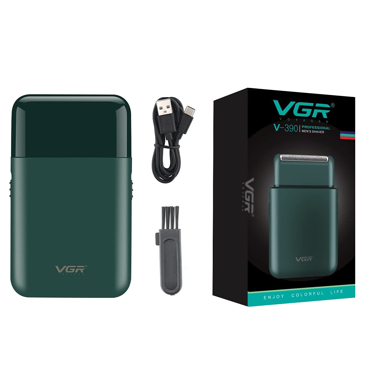 VGR V390 Green Newly Electric Shaver, Pocket Reciprocating Razor, Beard Shaving Machine for Men