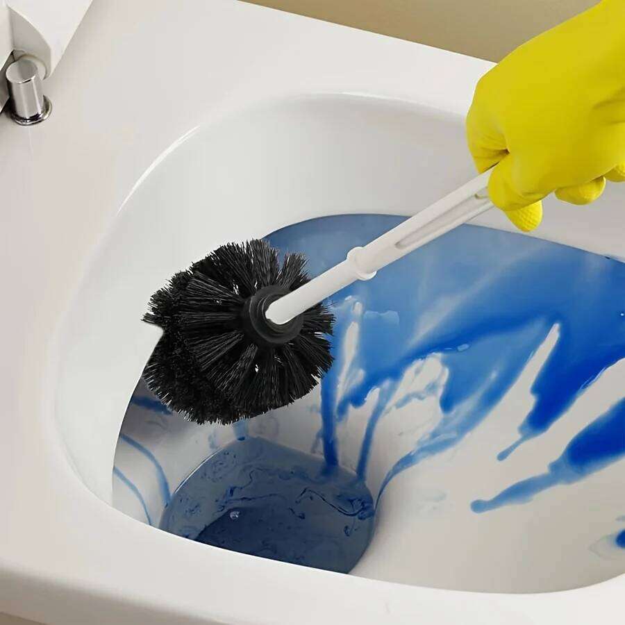 Household Plastic Stainless Steel brush, Detachable and Reusable Brush Head, Toilet Cleaning Brush, Bathroom Supplies