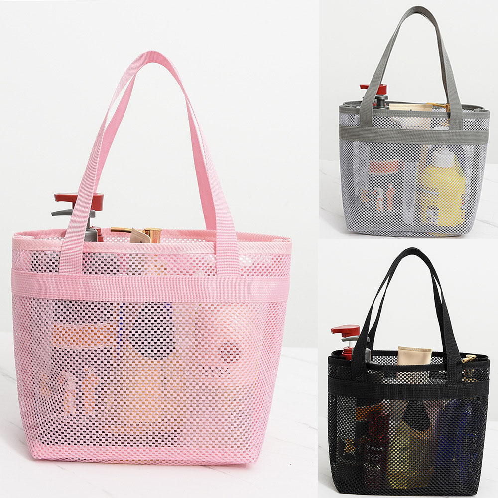 New Quick Dry Mesh Shower Bag Reusable Shower Bag Toilet Bag Convenient Portable Cosmetic Bag Beach
