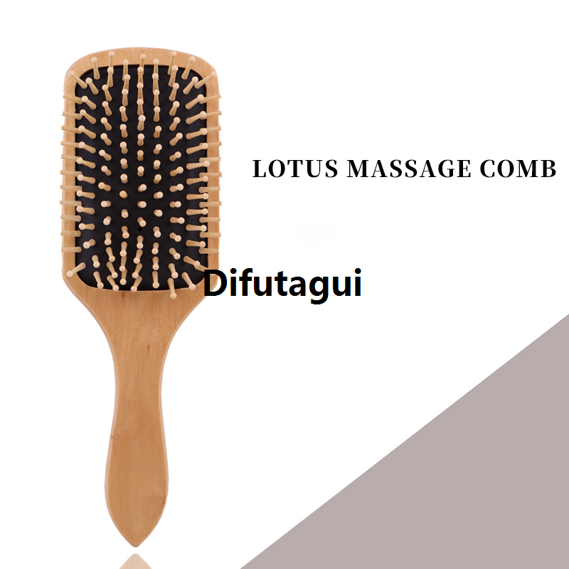 Difutagui High-end curls are used for bamboo and wood pieces 1 airbag Portable massage comb, scalp care household anti-static hair comb